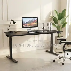 Desk : Modern Black Electric Height-Adjustable Standing Desk