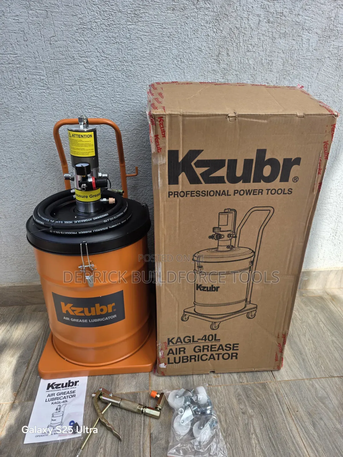 Kzubr Pneumatic 40litres Grease Bucket