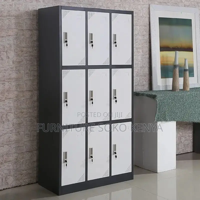 Office Cabinet : 9-Compartment Individual Lockable Storage Cabinet