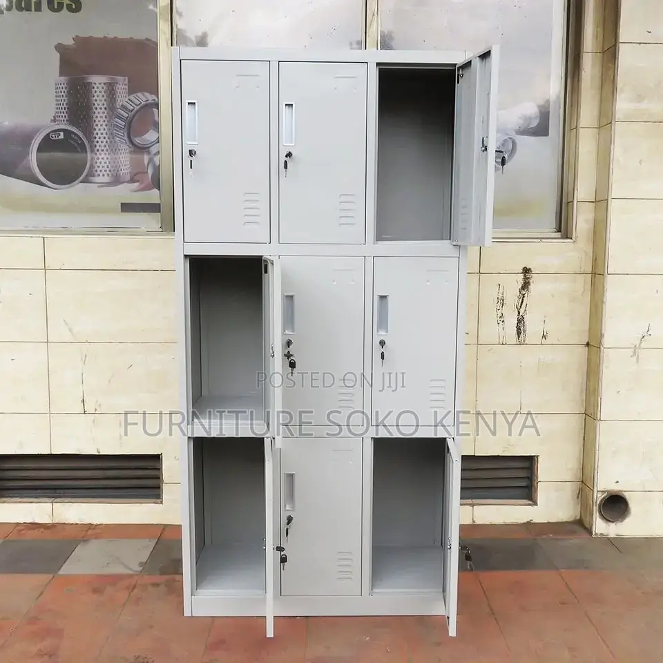 Office Cabinet : 9-Compartment Individual Lockable Storage Cabinet