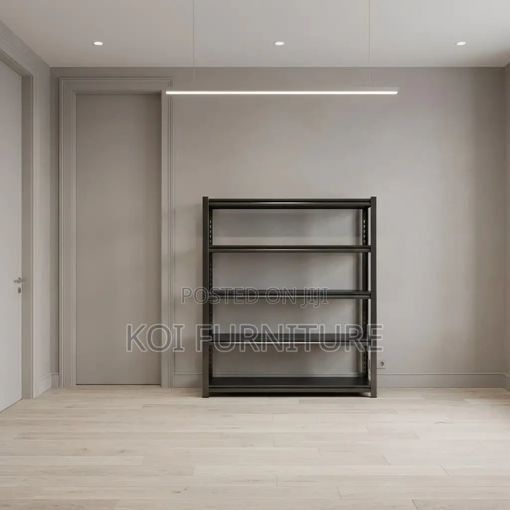 Home Office Organizaation Unit | Five Tier Black Steel Unit Rack