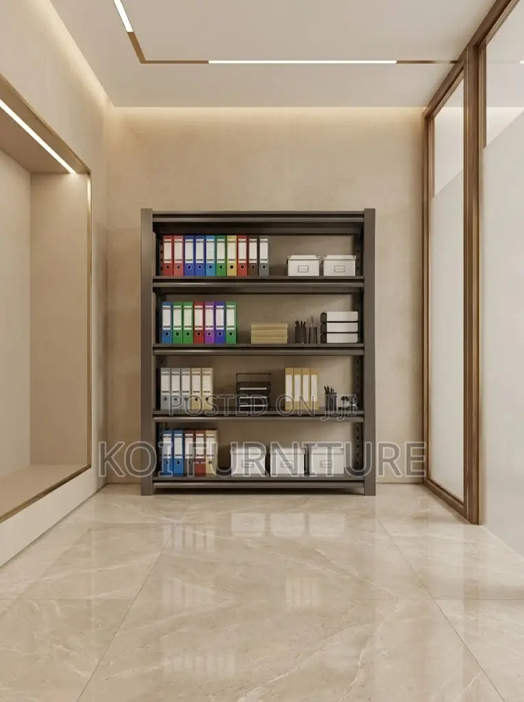 Home Office Organizaation Unit | Five Tier Black Steel Unit Rack