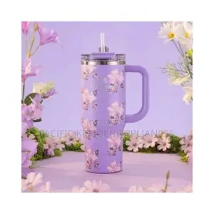 Floral Handle Travel Tumbler