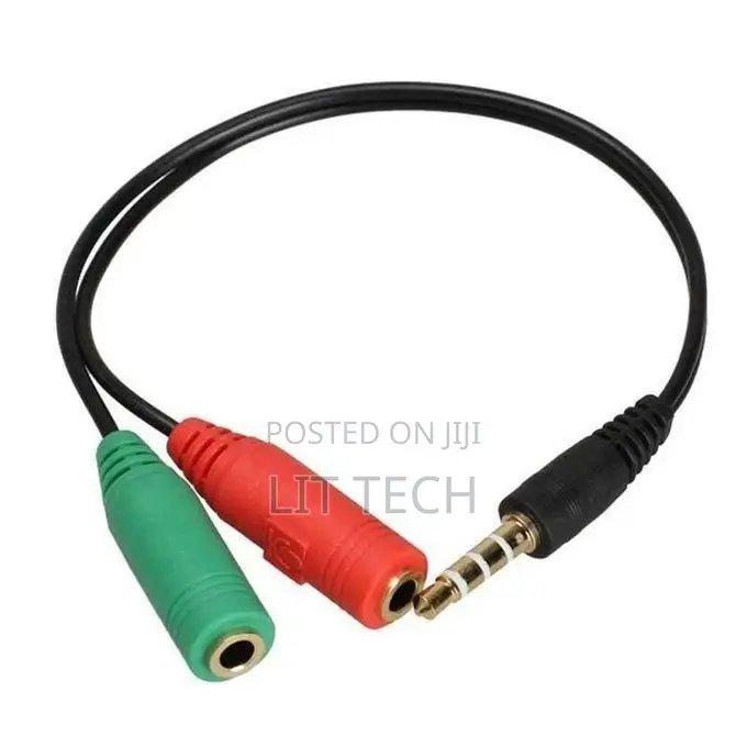 3.5mm Headset Splitter Cable TRRS Male to 2x 3.5mm Female Mic & Audio