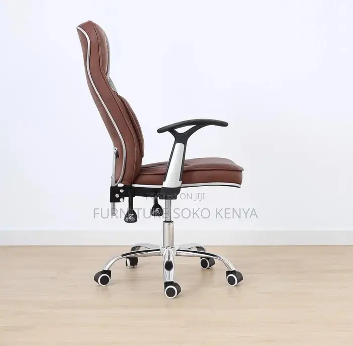Office Chair : Brown Reclining Orthopedic High Back Office Chair