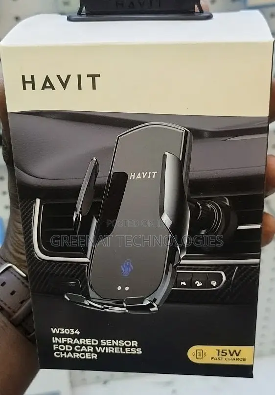 HAVIT W3034 Infrared Sensor FOD Car Wireless Charger 15W Fast Charge