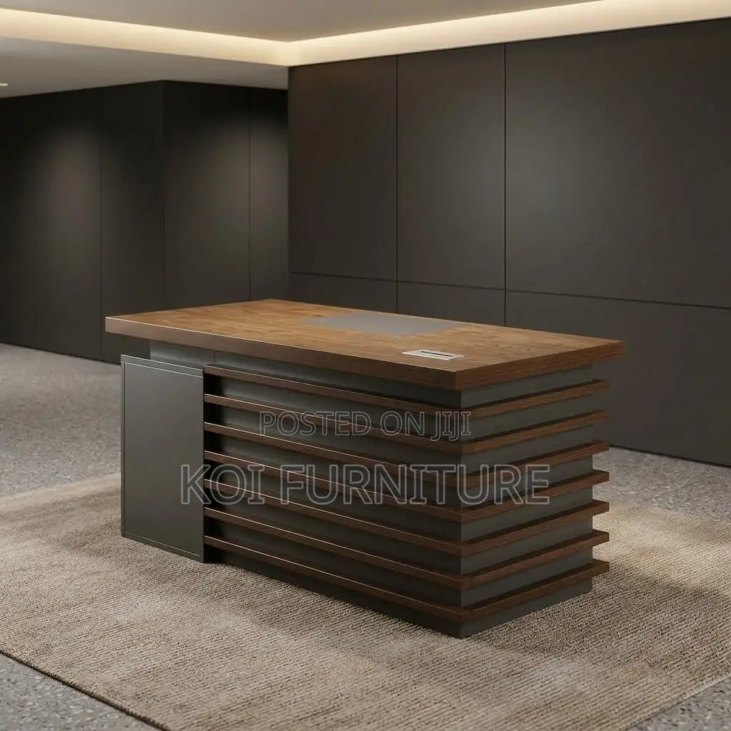 Urban Executive Desk | 140cm Golden Modern Table With Three Drawer