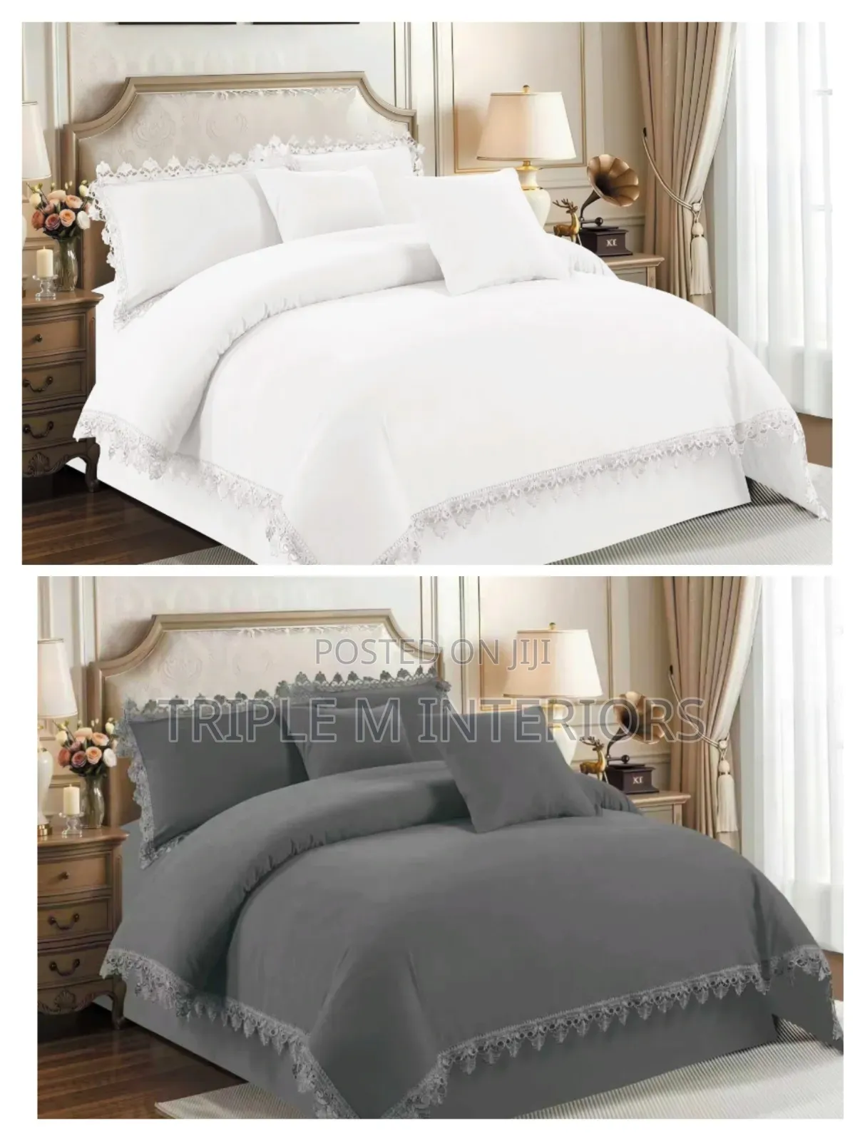6 by 7 Duvet Set With Bedskirt - Top Quality Heavy Modern Set