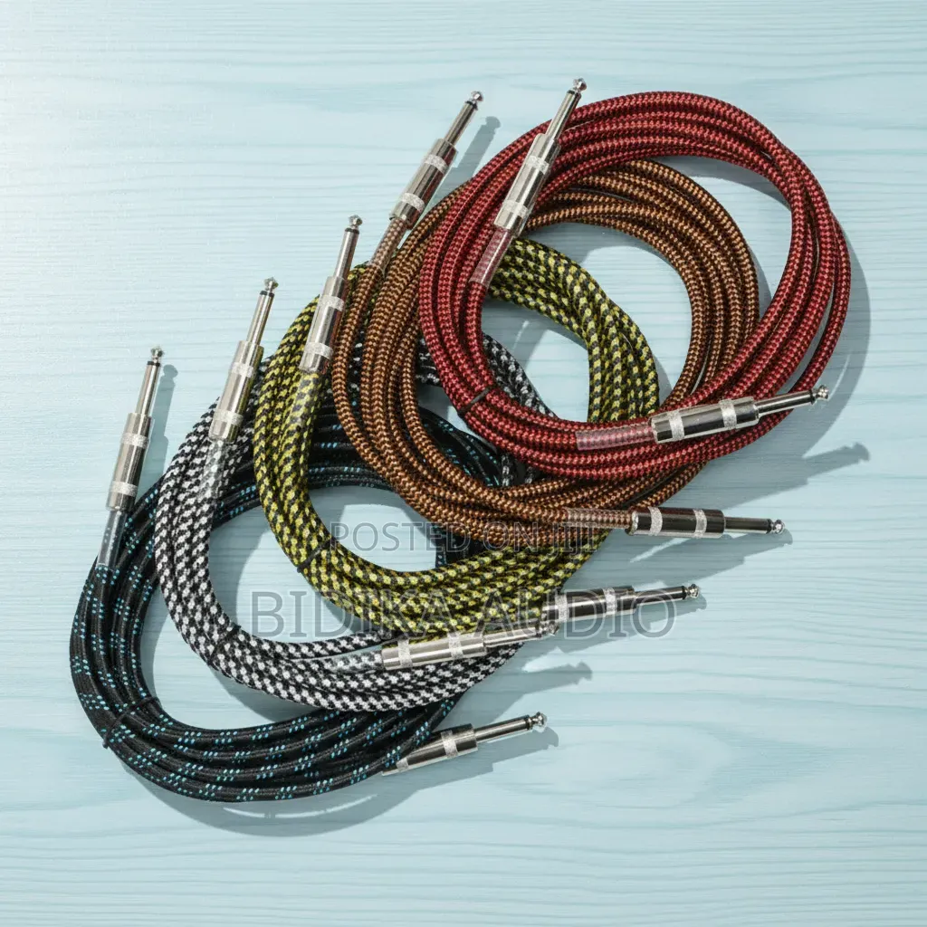 High Quality 10M Weaving Acoustic Guitar Cable Nylon Audio Conne