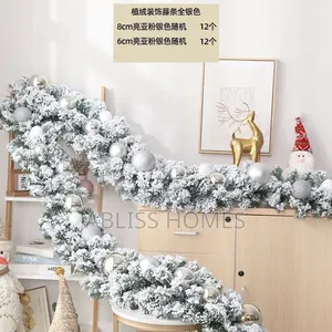 2.7M Christmas Pine Garland Snow Flocking