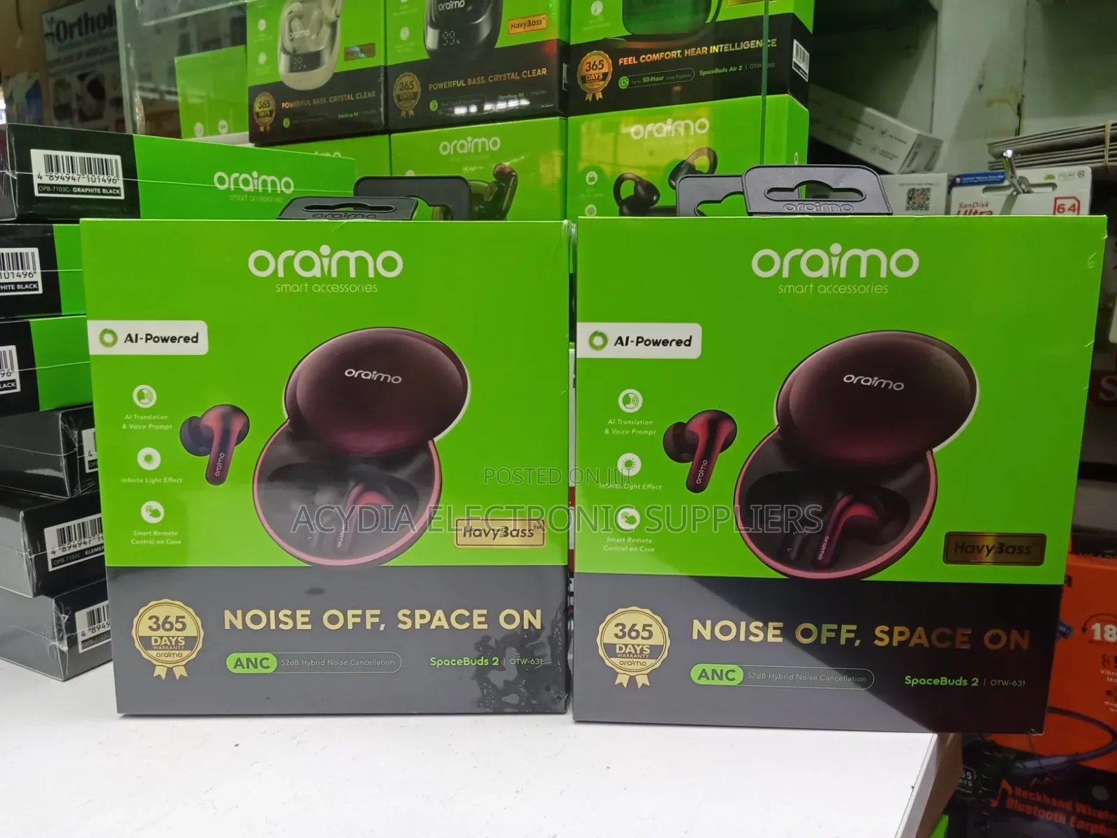 Oraimo SpaceBuds 2 52dB Hybrid Noise Cancellation Bluetooth Earbuds