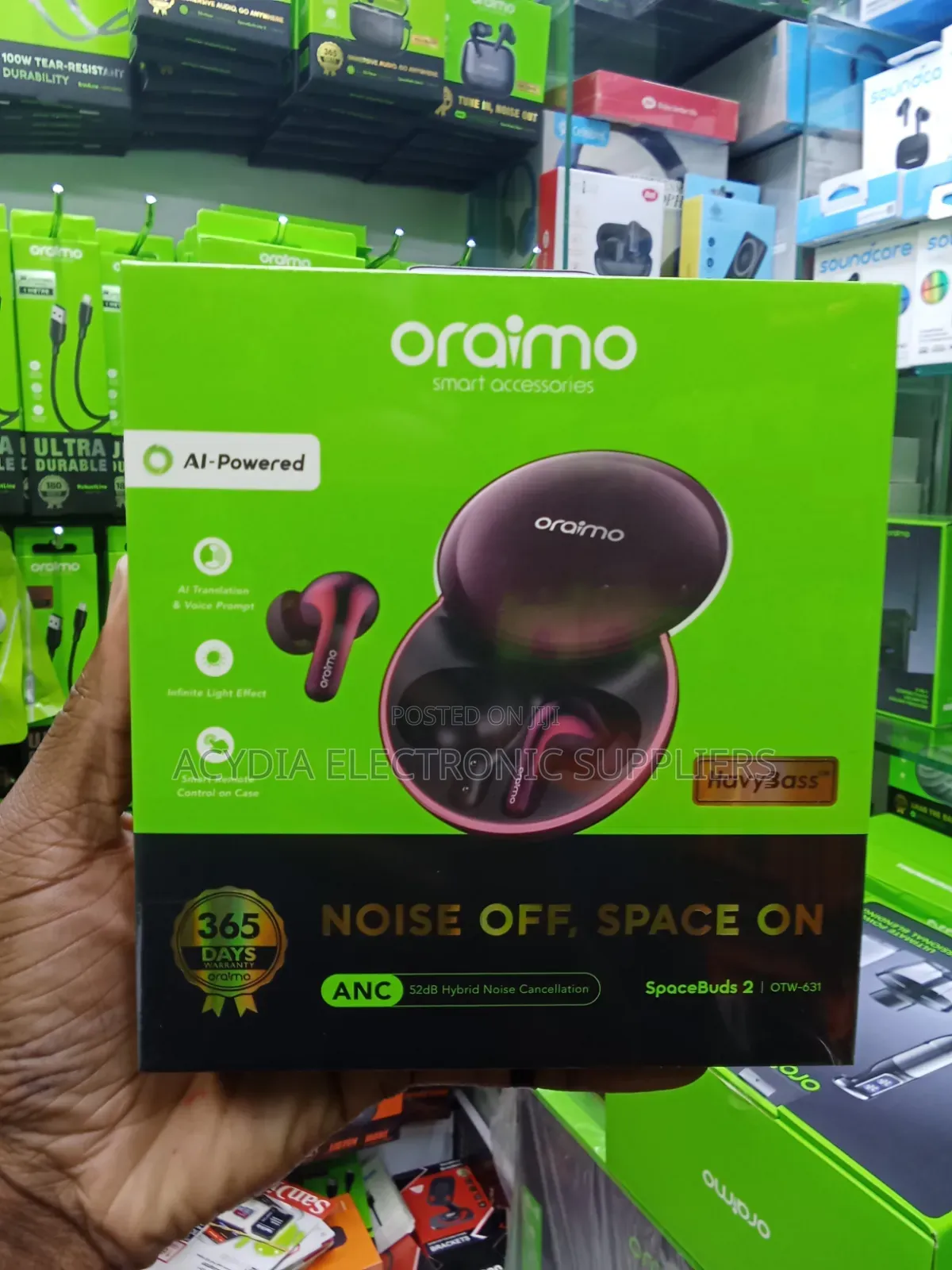 Oraimo SpaceBuds 2 52dB Hybrid Noise Cancellation Bluetooth Earbuds