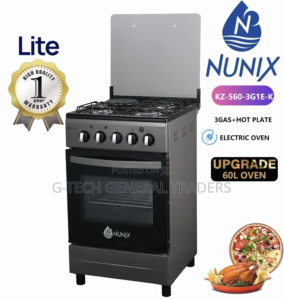 Nunix 50×55 Cooker KZ-560-3G1E-K With Electric Oven