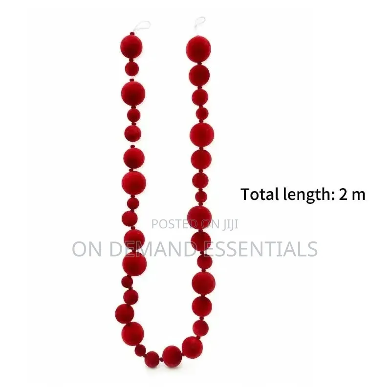 Red/White Felt Ball Christmas Pendant Christmas Flocking Ball Garland