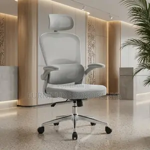 Ergonomic Chair | Executive White Fabric Home Office Seat