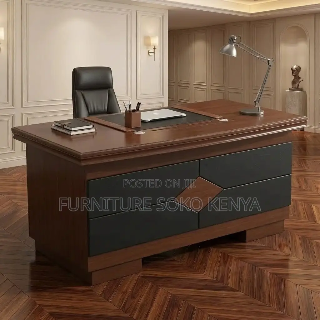 Mahogany Executive Table | 1200MM Brown Desk With Drawer