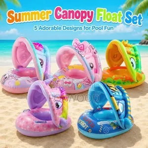 Colorful Inflatable Baby Pool Floats With Sunshade