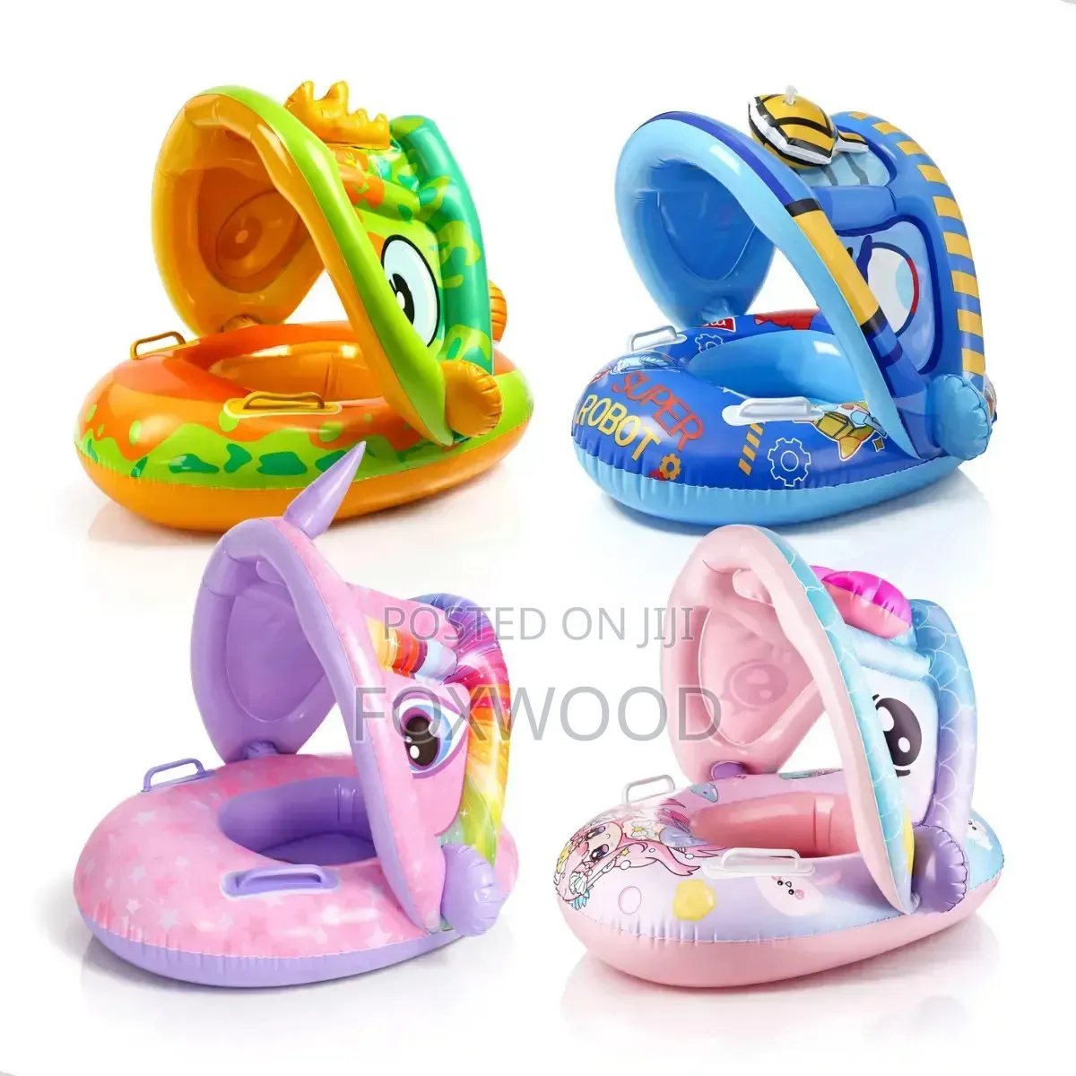 Colorful Inflatable Baby Pool Floats With Sunshade