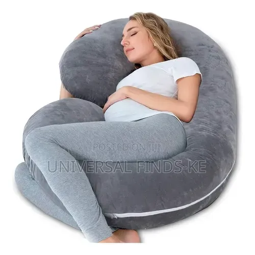 C-Shaped Velvet Pregnancy Pillow or Maternity Sleeping & Body Support