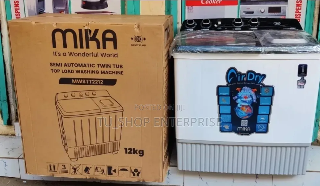 Mika Twin Tub Washing Machine, 12Kg - White at 