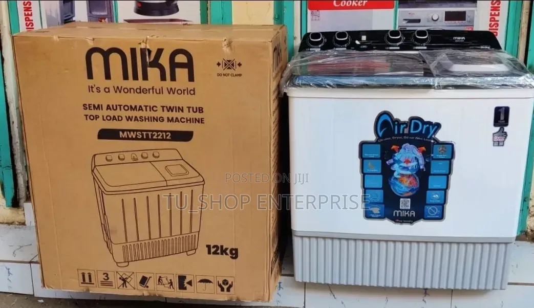 Mika Twin Tub Washing Machine, 12Kg - White at 