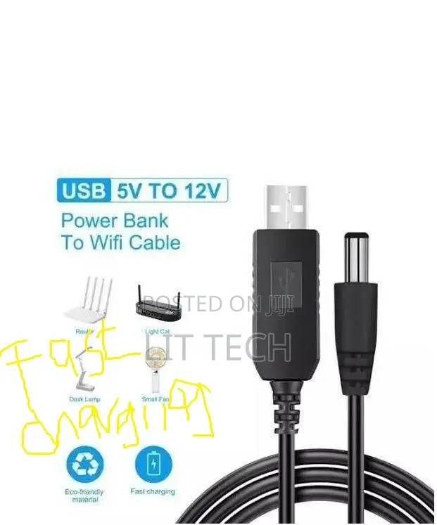 Power USB to DC Cable WiFi to Router Powerbank