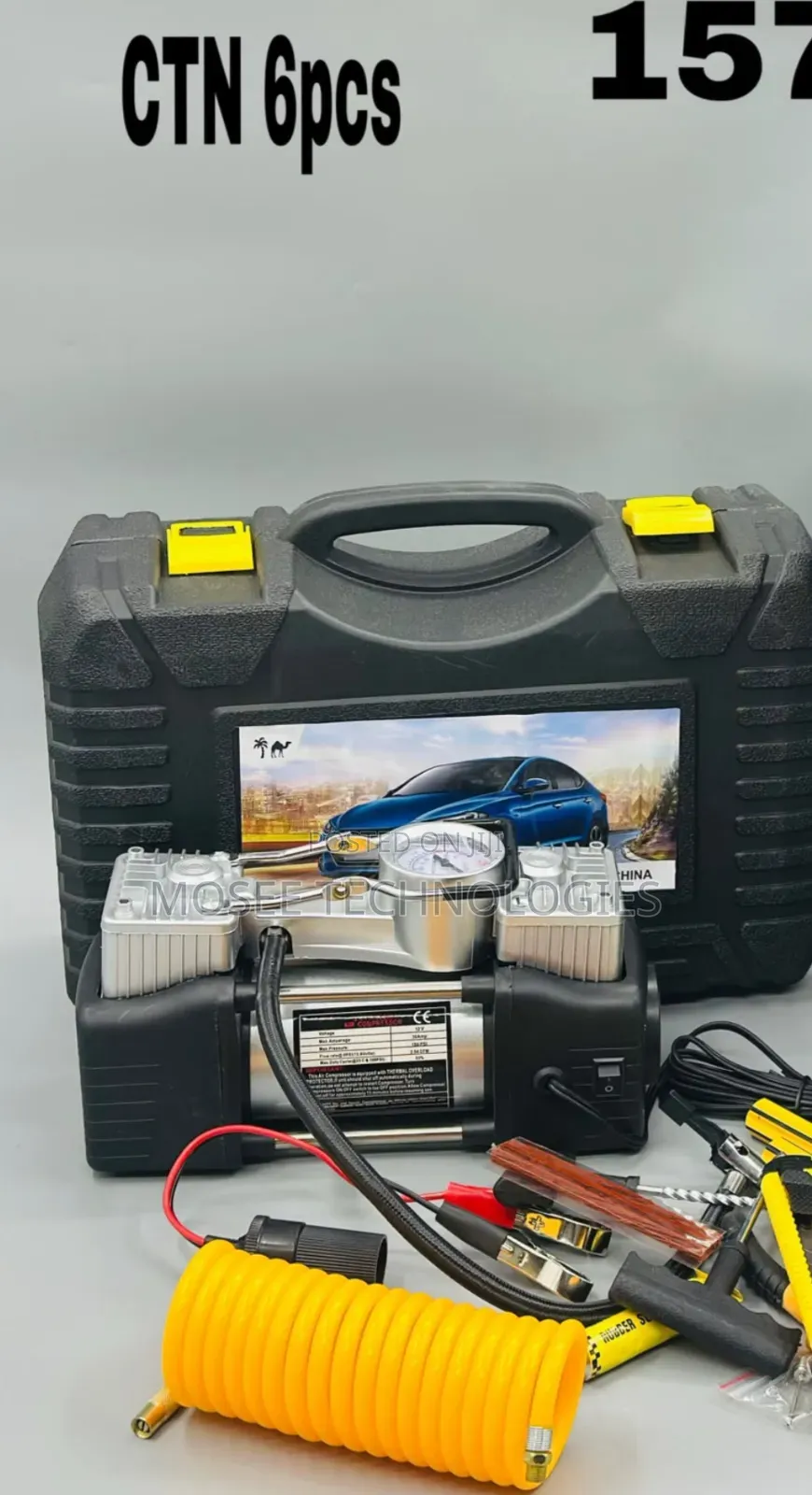 Portable Car Tyre Air Compressor With Pressure Gauge