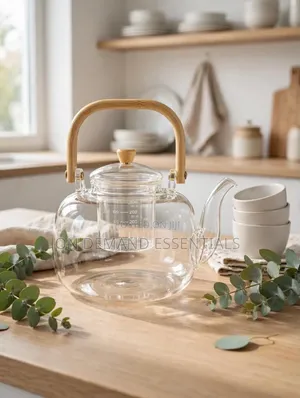 1500ml Borosilicate Glass Teapot With Bamboo Handle