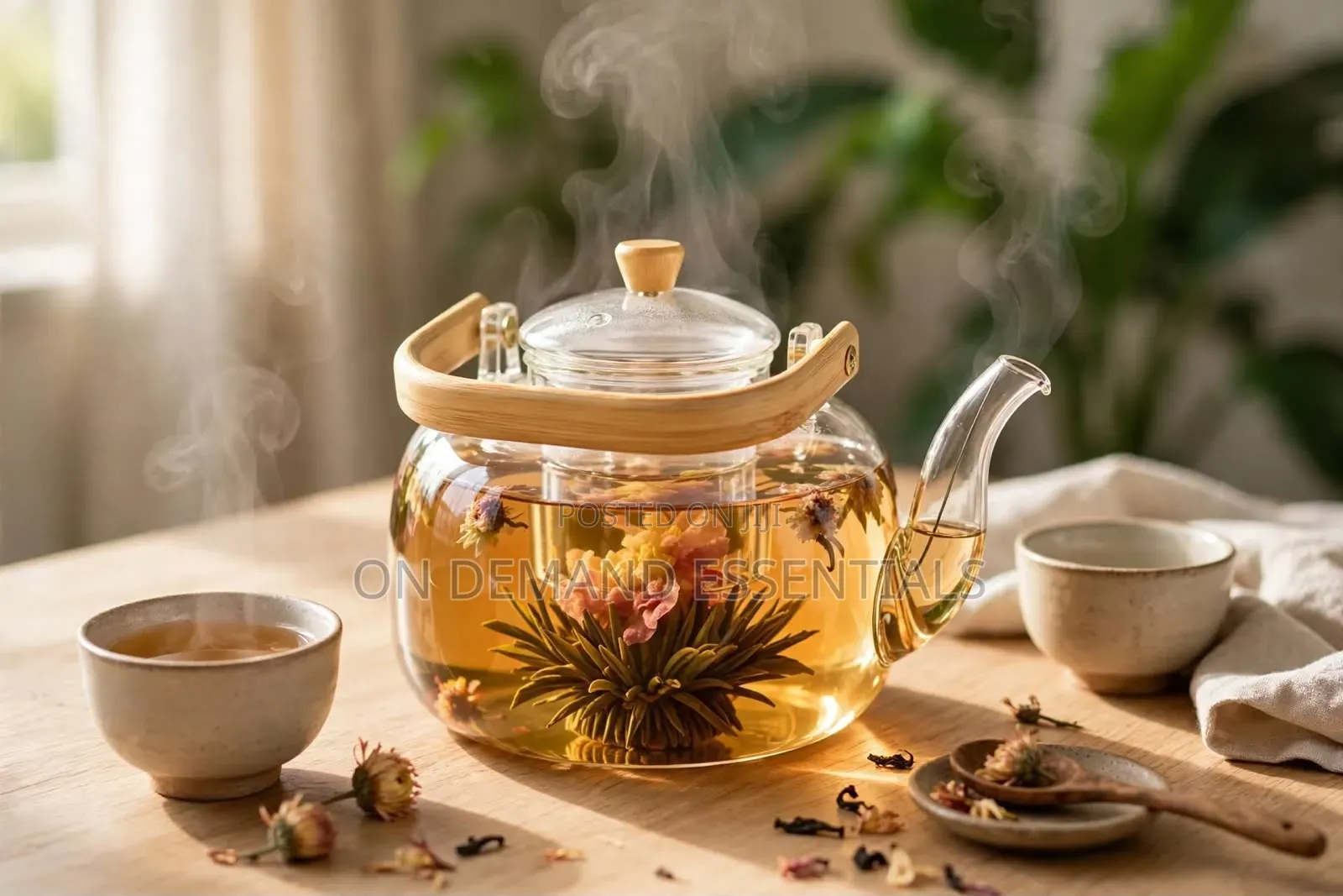 1500ml Borosilicate Glass Teapot With Bamboo Handle