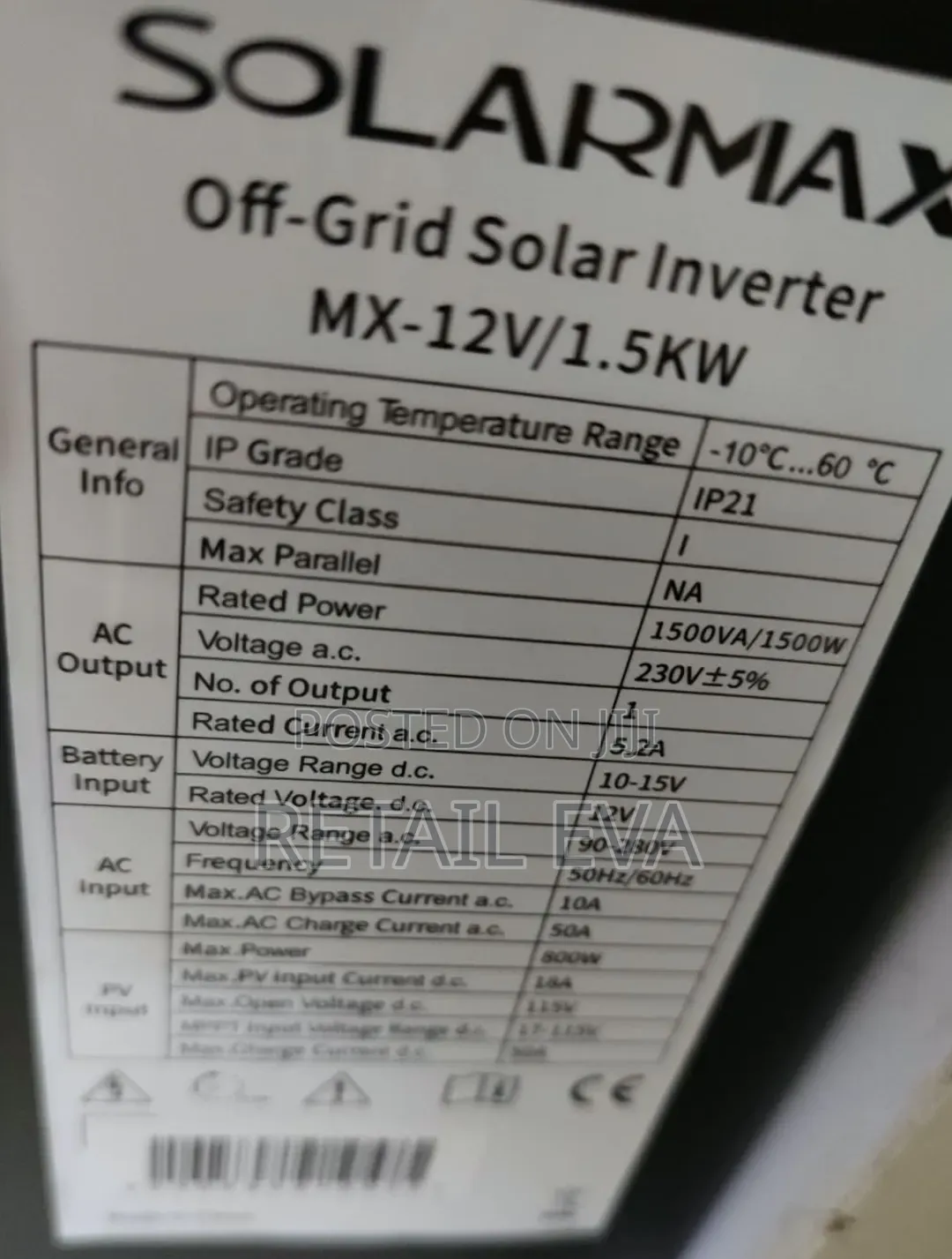 1.5kwh Off Grid Inverter