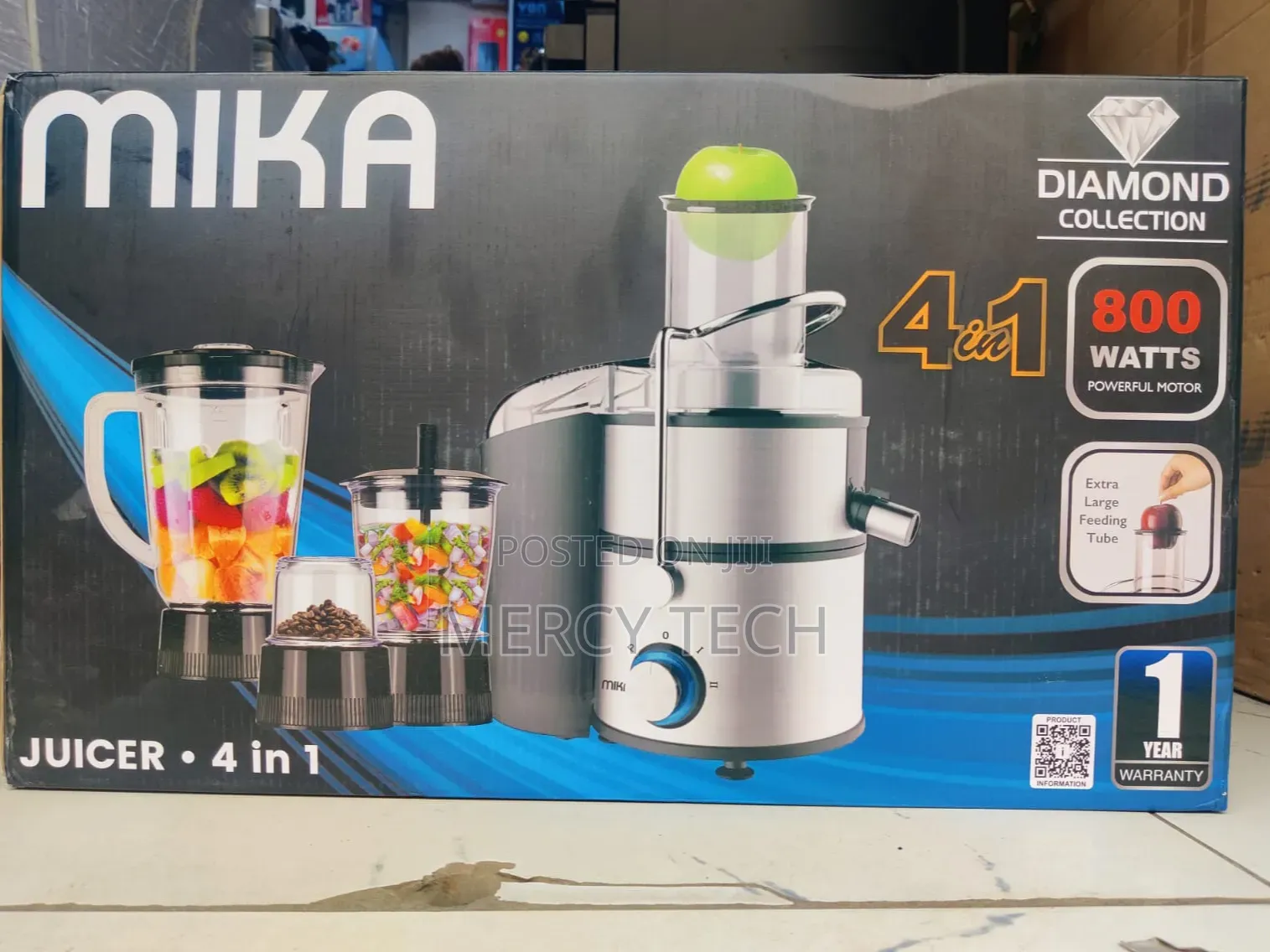 Mika 4-in-1 Juicer, Blender, Grinder & Chopper 800W (MJR512X)