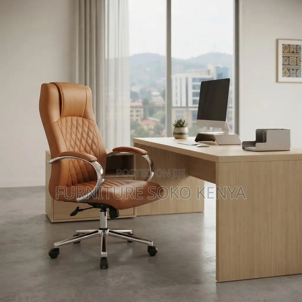 Office Recliner Leather Chair | Executive Brown C.E.O Chair