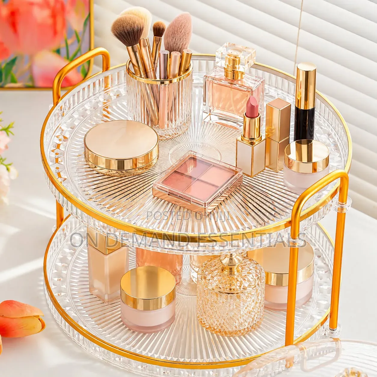 Luxury 2 Tier Round Serving & Storage Tray