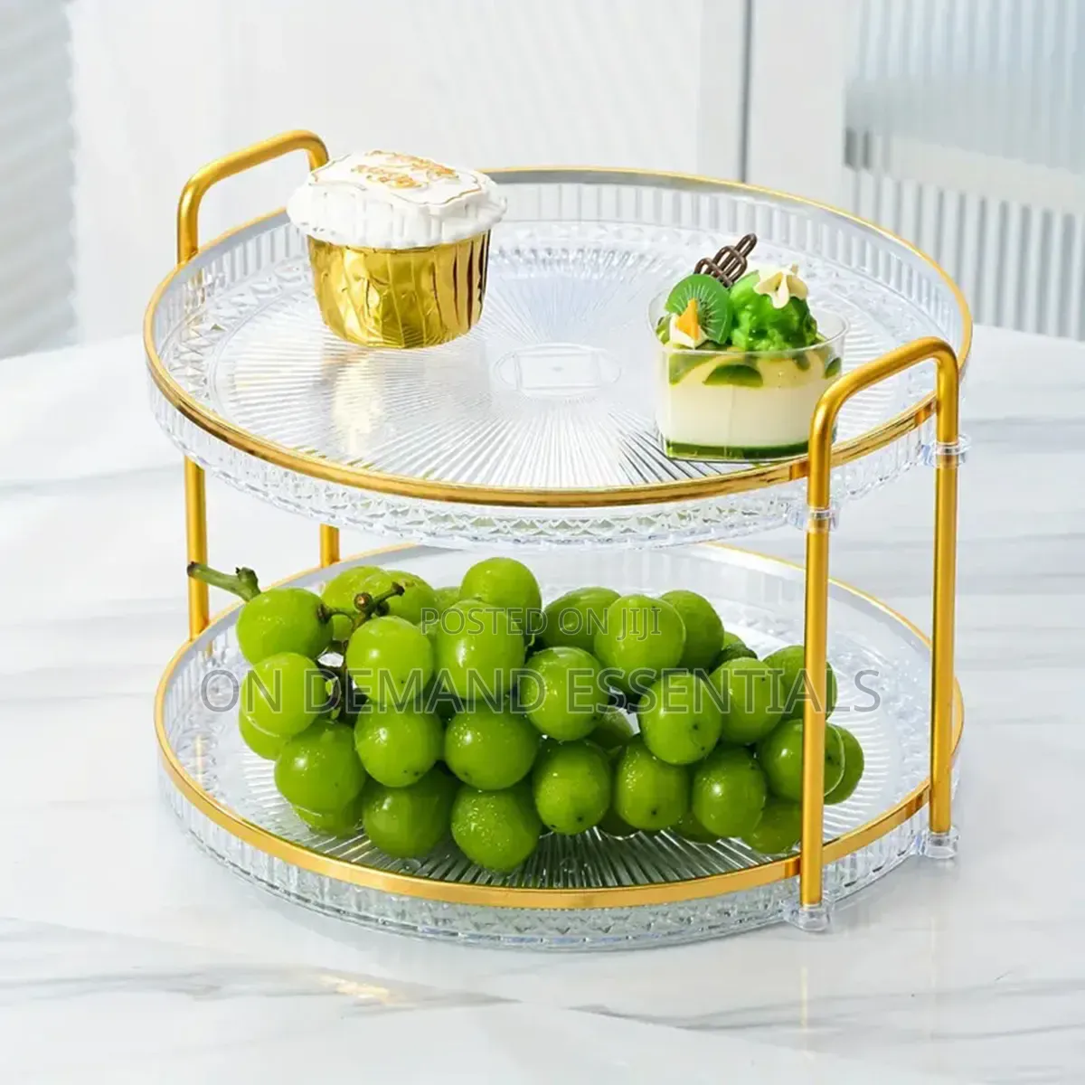 Luxury 2 Tier Round Serving & Storage Tray