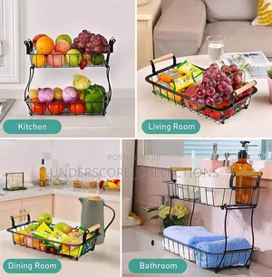 *2 Tier Detachable Nordic Metallic Fruit/Vegetable Basket/Rack