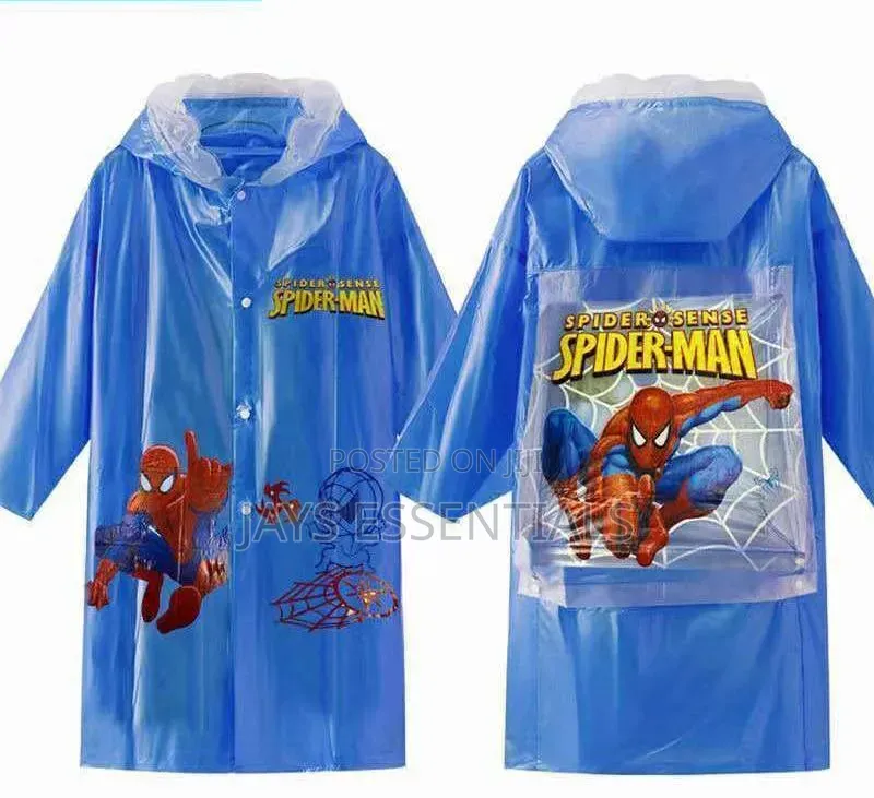 Cartoon Raincoat With Hat and Bag Space