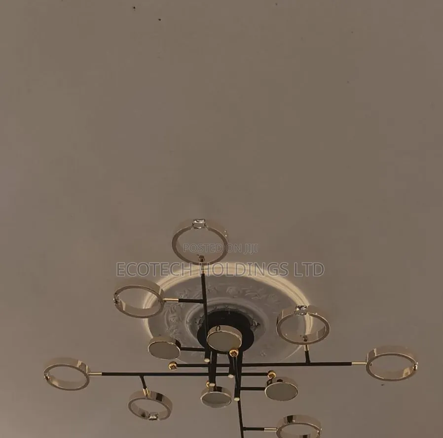 Modern Tri Color Flat Ceiling Chandalier.