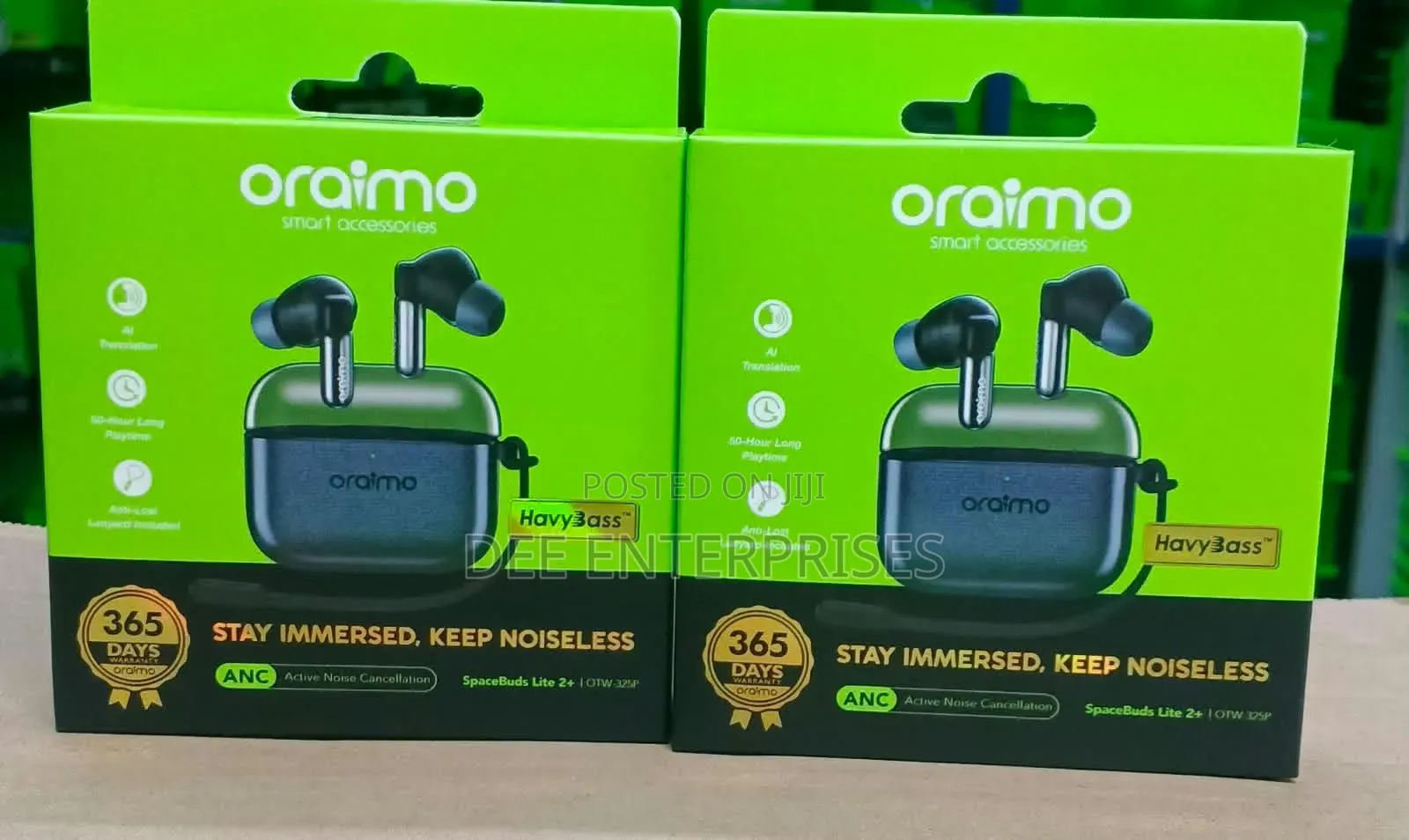 Oraimo Spacebuds Lite 2+ OTW-325P*,50hrs Active Noice Concilation