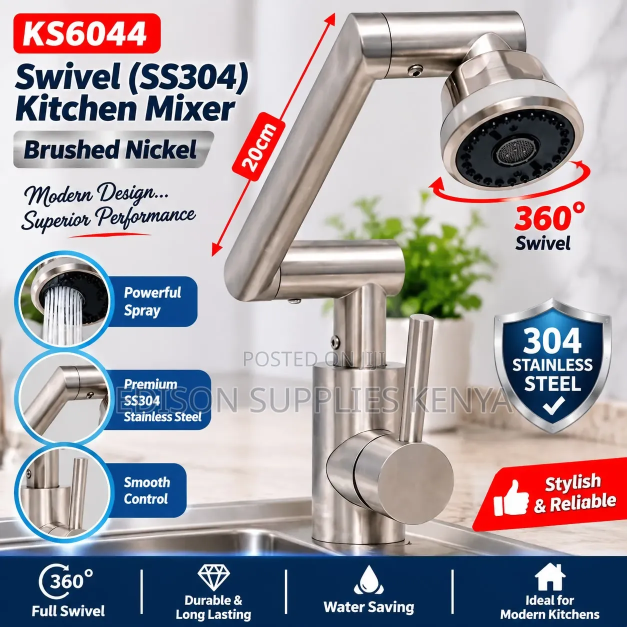 Hot and Cold Universal Rotating Faucet, Large-Angle 2 Modes