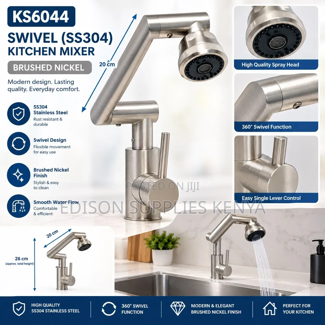Hot and Cold Universal Rotating Faucet, Large-Angle 2 Modes