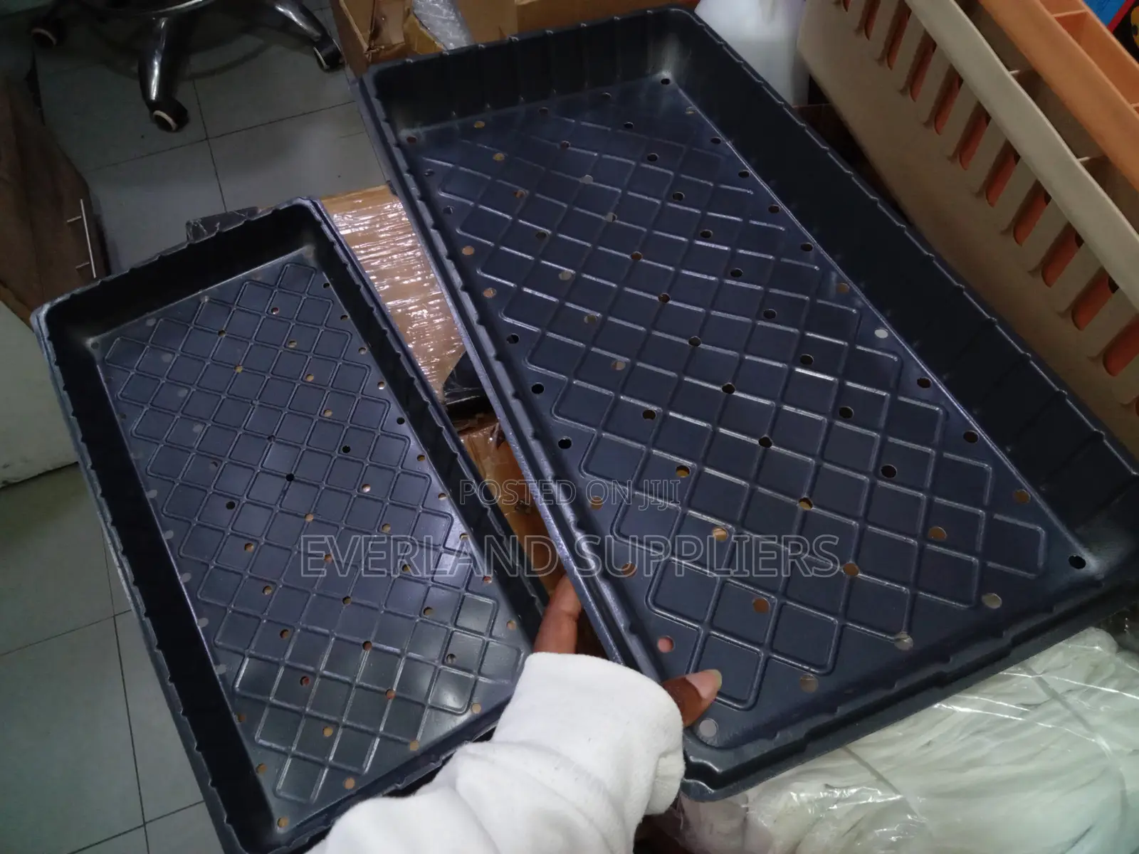 Efficiently Perforated Plant Trays - With Holes