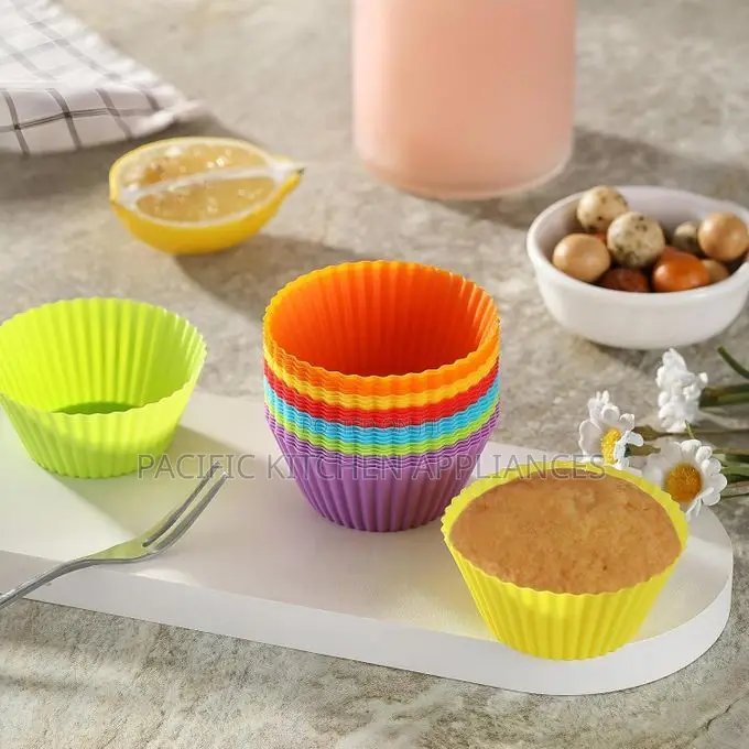 Cupcake Baking Cups - 12 Durable Silicone Cupcake Liners