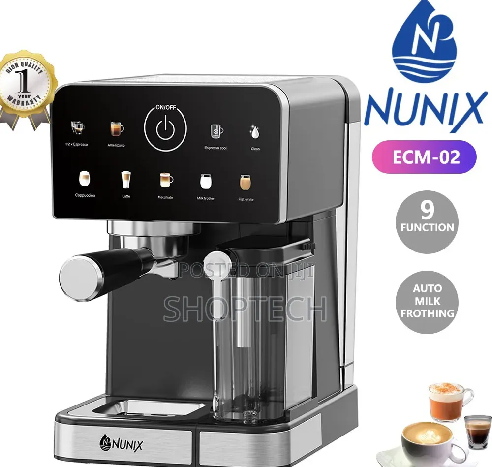 Nunix Espresso Coffee Maker, Automatic Milk Frother, Touch, Cold Brew.
