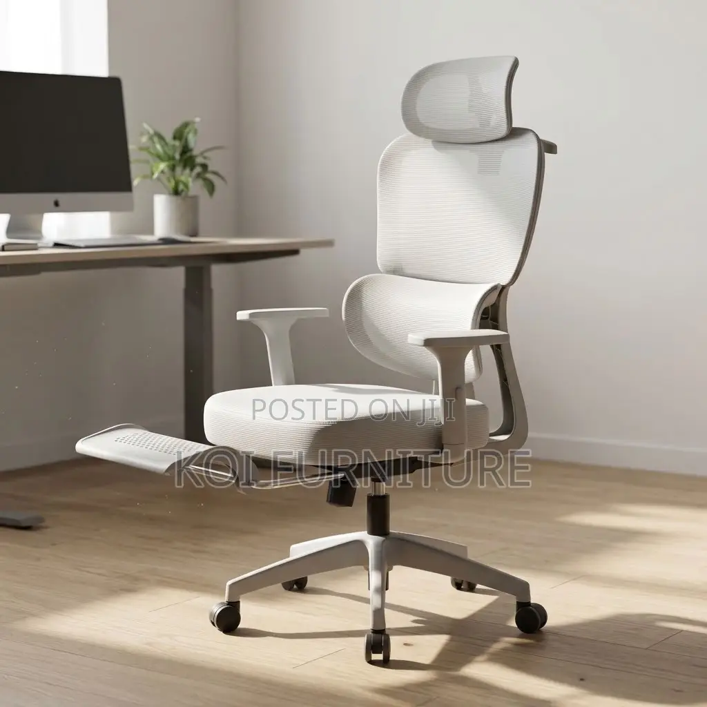 Executive Chairs | White Orthopedic Footrest Chair