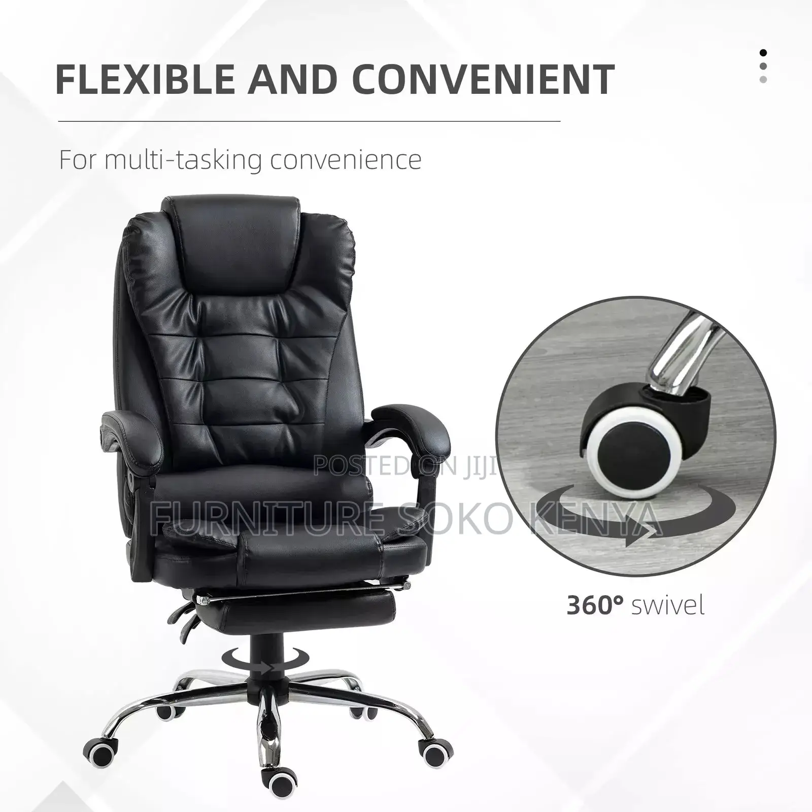High Back Leather Chair | Ergonomic Home Office Chair