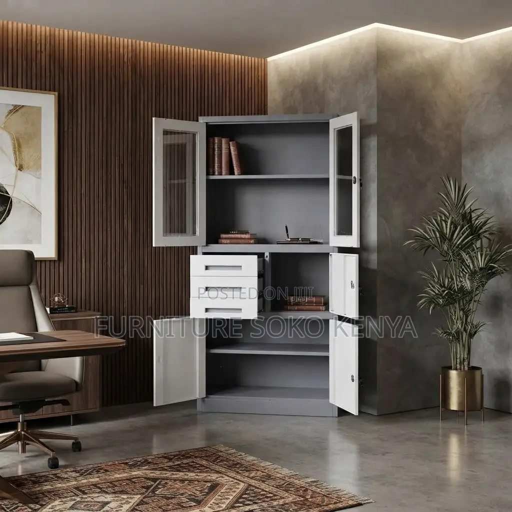 Office Files Cabinet | Two Doors Stainless Steel | Storage Cabinet