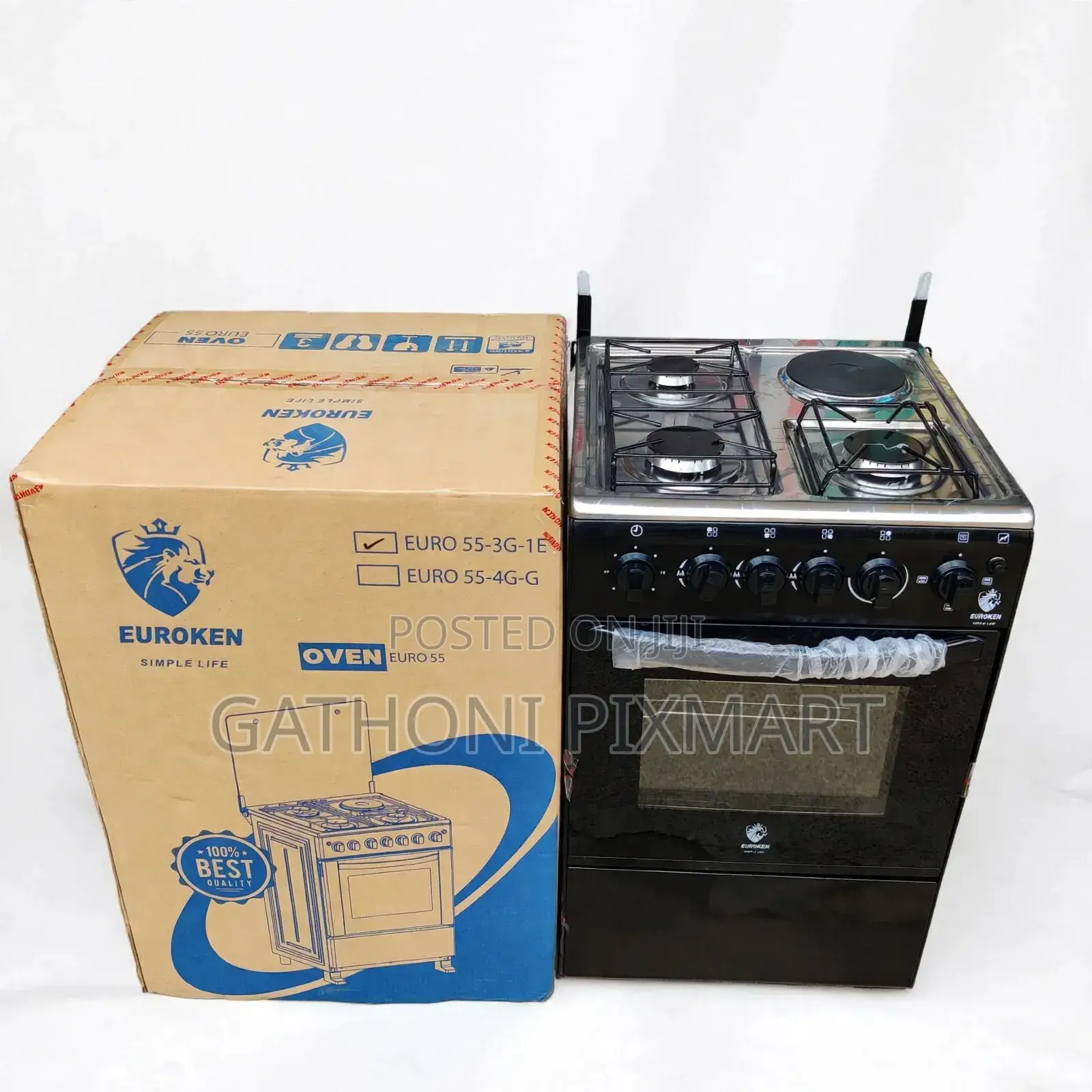 Euroken 50x55 Cooker With Gas Burners and Electric Plate