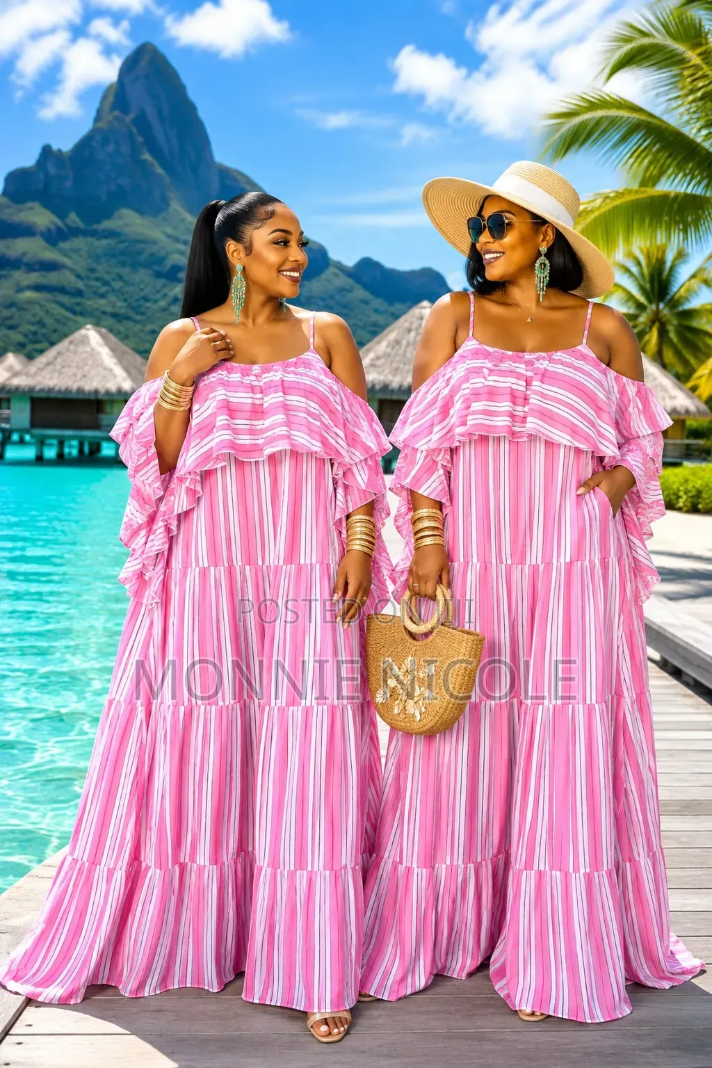Classy Stripped Maxi Sun Dress. Summer/Beach Dress