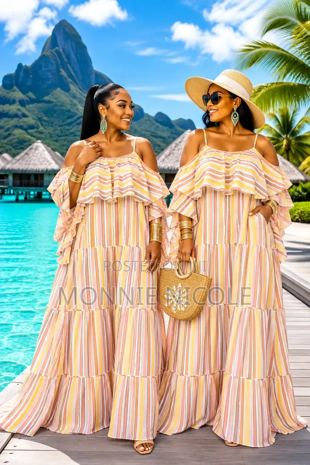 Elegant Ruffles. Flowy Maxi Design Summer Dress