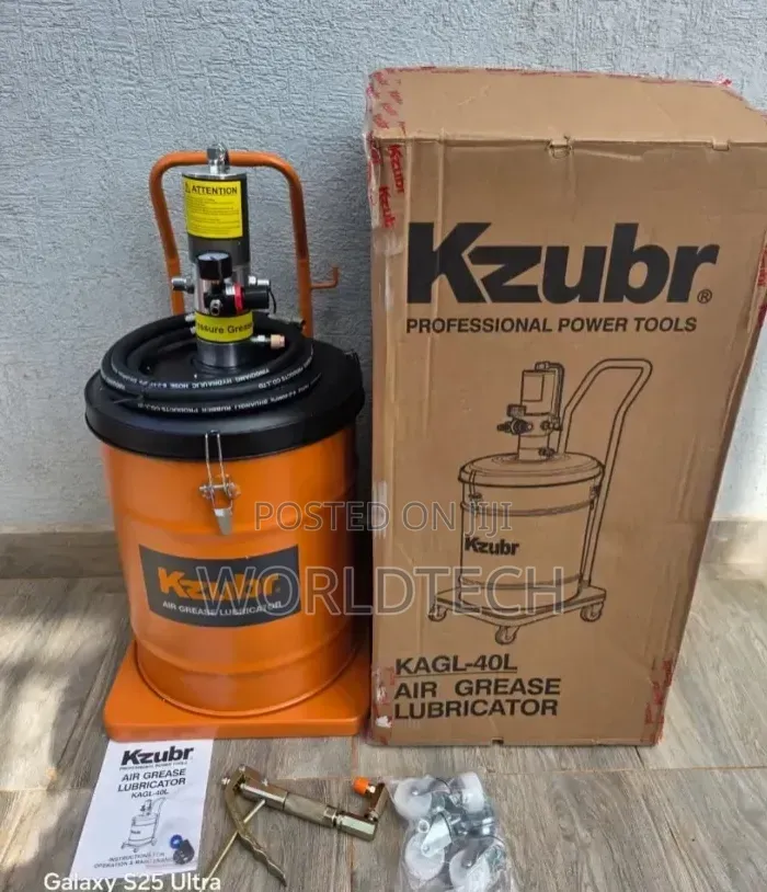 Kzubr Pneumatic Grease Gun/40l Air Grease Lubricator Bucket